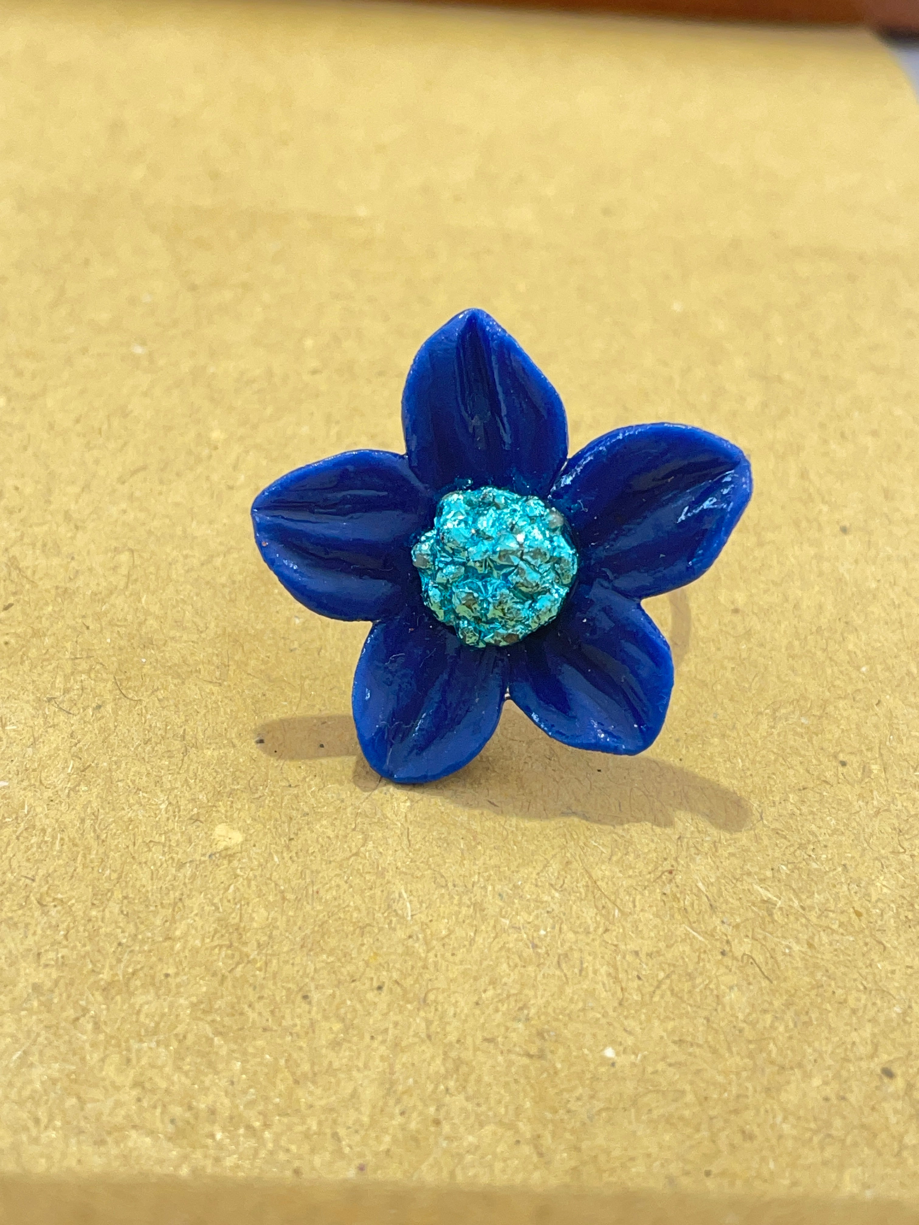 Anillo margarita azul