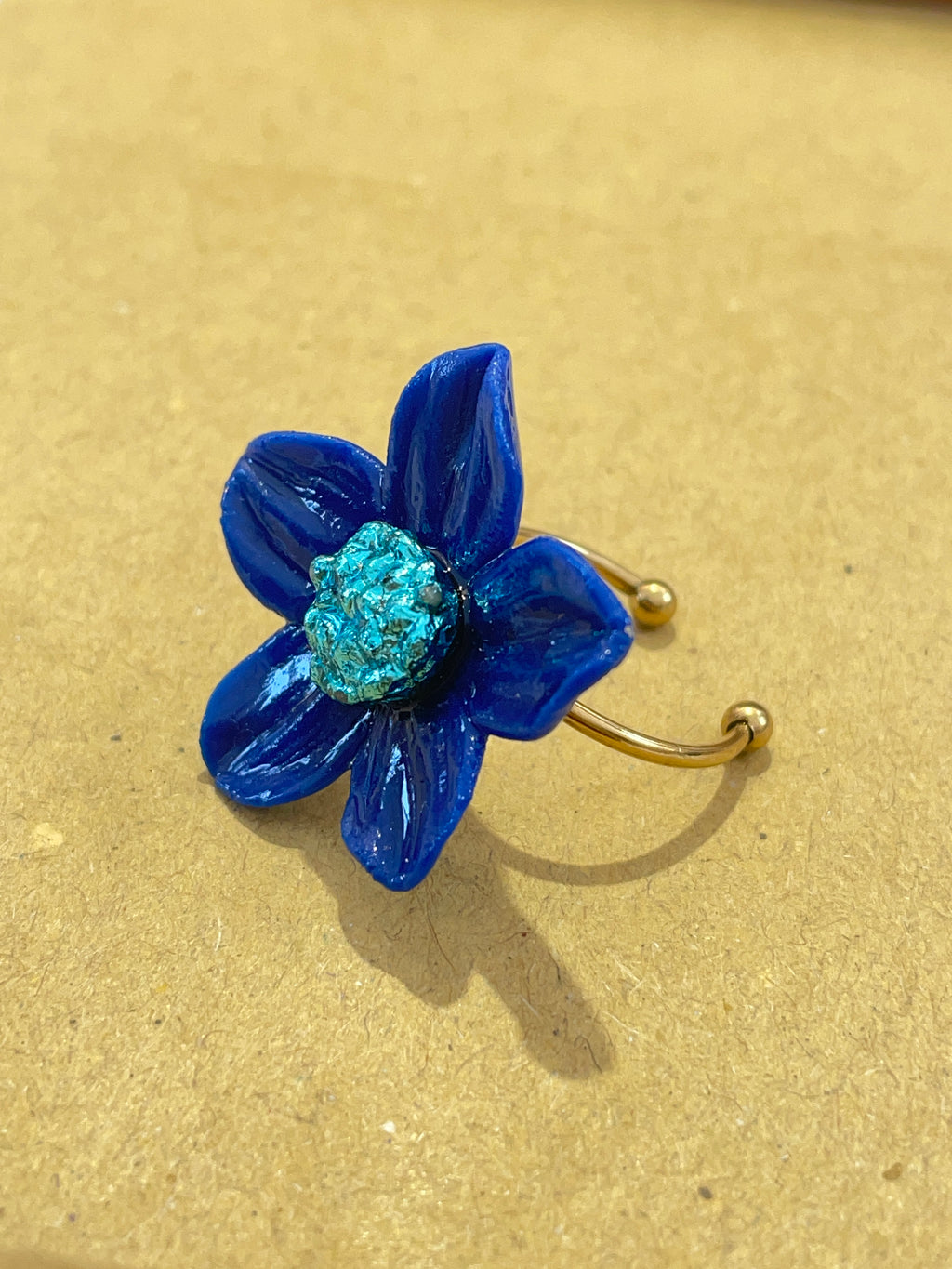 Anillo margarita azul