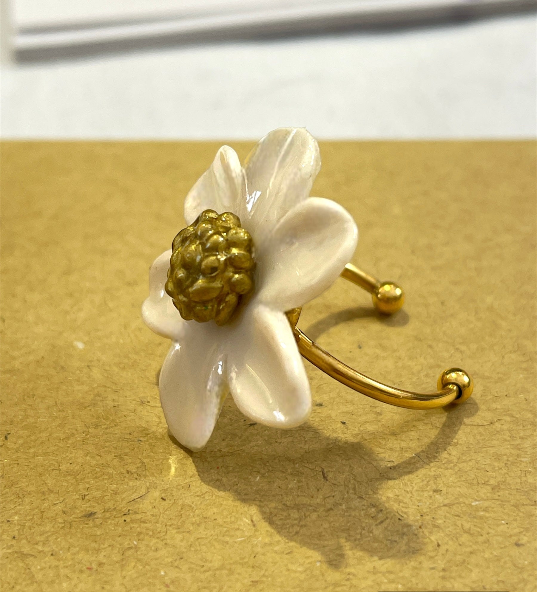 Anillo margarita blanca